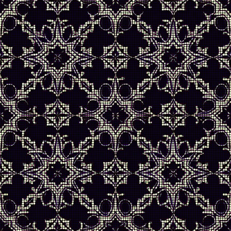 A black and white pattern with an ornate design, which features intricate and decorative elements arranged in a symmetrical and repeating composition