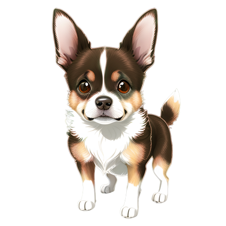 A chihuahua dog The dog is shown from a side angle, with its head turned towards the viewer Image can be used to create a sticker, clothing print or animation character