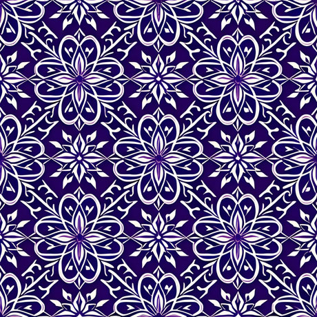 Blue and white colors pattern with floral motifs This type of pattern is often used in fabric, wallpaper, and other decorative items, in fashion, and graphic design