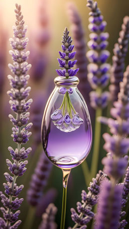 A Captivating Crystal Vessel Overflowing With Fragrant Lavender Blossoms