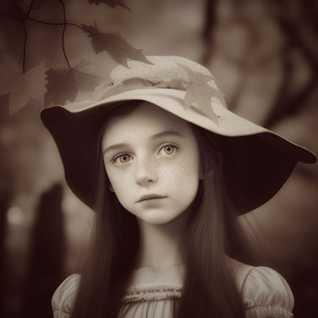 A Girl Wearing A Hat Is Standing In A Peaceful Woodsy Setting Surrounded By Trees And Nature