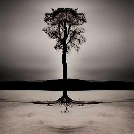 A Solitary Tree Stands Resilient In The Barren Desert An Emblem Of Strength And Tenacity Amidst The Harsh And Unforgiving Landscape