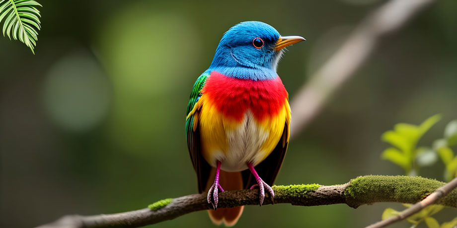 A Vibrant And Colorful Bird Perched On A Branch In A Lush Forest Showcasing The Beauty Of Wildlife