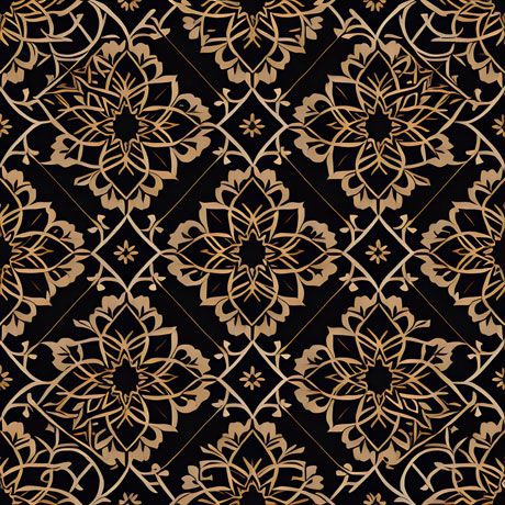 Midnight Blossom An Enchanting Dance Of Gold And Black Florals