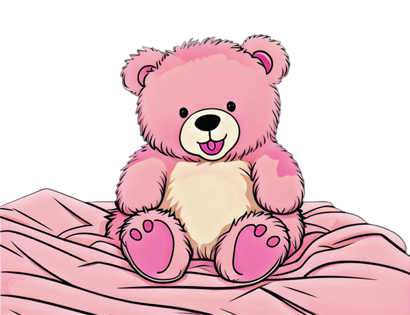 Nestled On A Cozy Blanket A Blush Pink Teddy Bear Exudes Warmth And Comfort