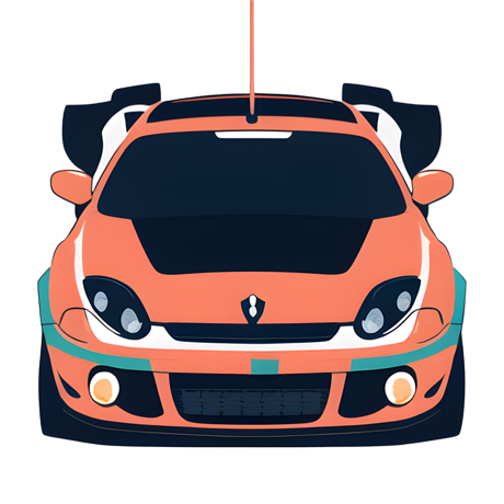 Orange Racing Car On A Black Background Perfect For Fashion Design Sticker Or For Wall Print