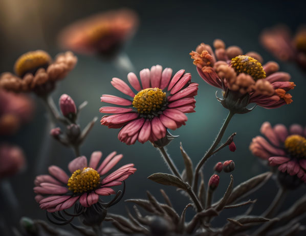 Pink Flowers Captured With A Dark Background It Could Be Used In Any Requiring A Stunning Floral Or Nature Themed Aesthetic