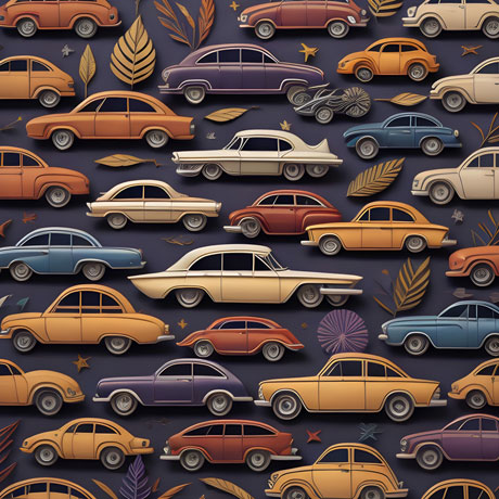 Seamless Pattern Of Vintage Cars Set Vintage Cars Creates A Striking And Nostalgic Look