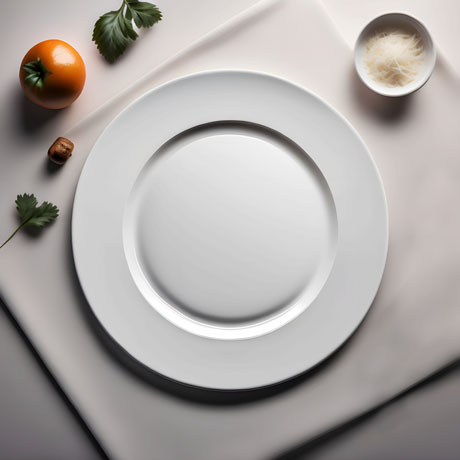 Serene Dining The Simplicity Of A Lonely White Plate On A Rustic Table