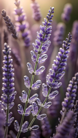 Sunlit Serenade Unveiling The Radiant Majesty Of Lavender Blooms Bathed In Heavenly Sunbeams And Morning Dew