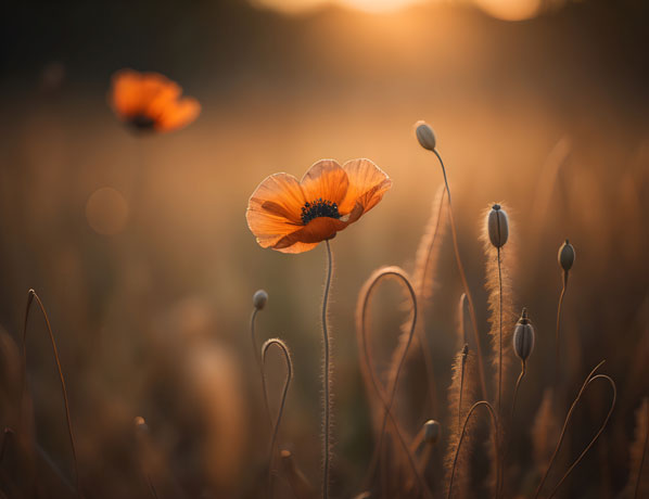 Sunset Serenade A Dance Of Orange Poppies In The Golden Twilight