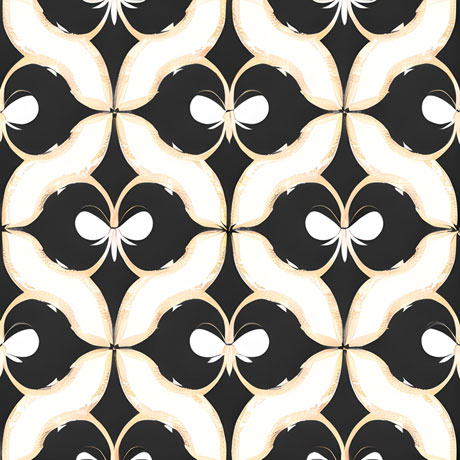 The Black And White Pattern With Gold Contours Showcases The Combination Of Simplicity And Elegance