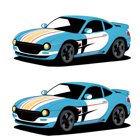 Whimsical Dash A Playful Pair Of Cartoon Racing Cars Embracing Adventure On A Blank Canvas