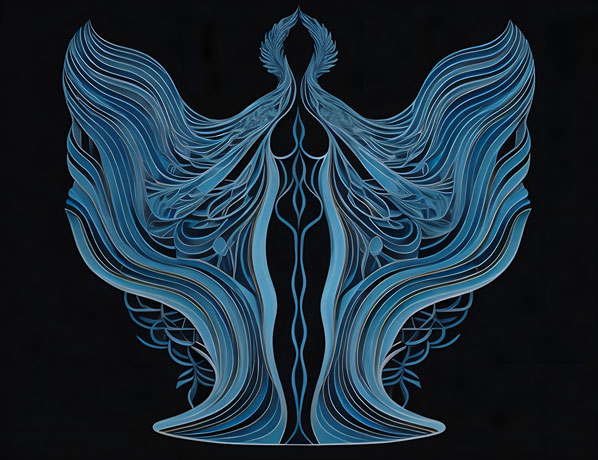 Woman With Blue Wings Is A Fantasy And Mythological Character