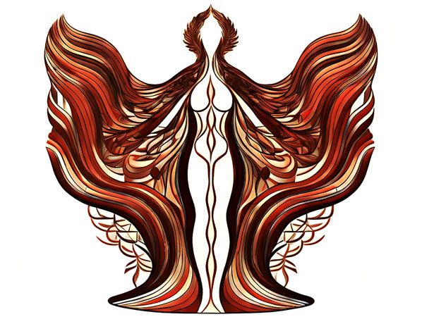 Woman With Long Hair And Wings Like A Symbol Of Transformation Metamorphosis And The Beauty Of The Human Form